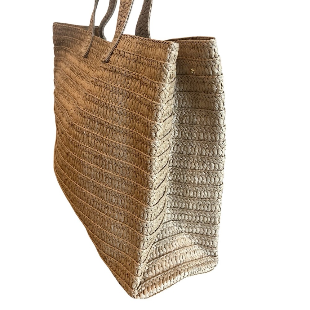 NWT Urban Expressions Tan Woven Bag/Purse With Pearls "Stay Salty" Beach Vacay - Picture 4 of 7